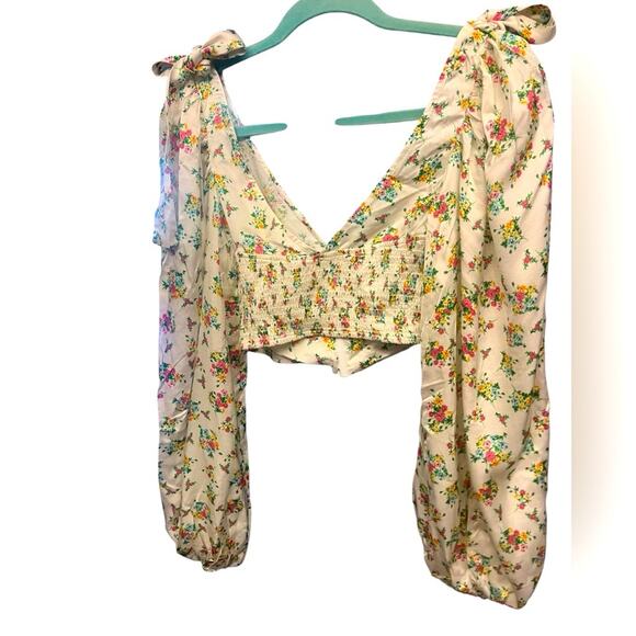 For Love And Lemons Tanya Corset Crop Top XS NWT Bloomcore Boho Fairy Milkmaid - Picture 6 of 8